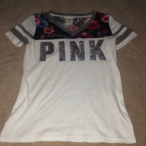 Vs pink shirt with bling letters